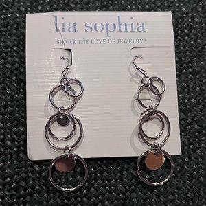 NEW - Silver Dangle Drop Circle Earrings